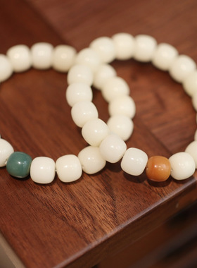 天然白玉菩提手串白菩提根老型风化珠菩提子佛珠文玩念珠手链男女