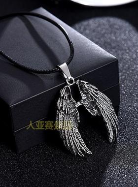 原创天使恶魔翅膀情侣吊坠原创意男女恋人项链复古个性情人节礼物