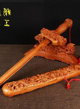 2025年新款个性设计款式的桃木剑客厅摆件实木木雕居家饰品道家