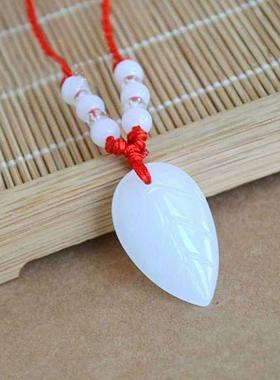 仿真玉手工编织红绳平安扣吊坠男女情侣时尚简约款式学生闺蜜饰品