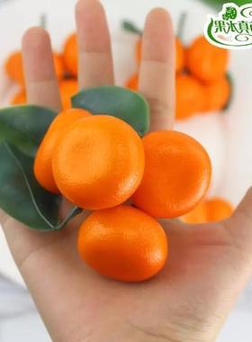 仿真水果假橘子带枝桔子仿真金桔模型仿真沙糖桔砂糖蜜茂谷柑