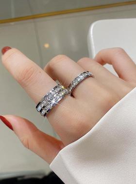 钛钢玫瑰金食指情侣戒环女