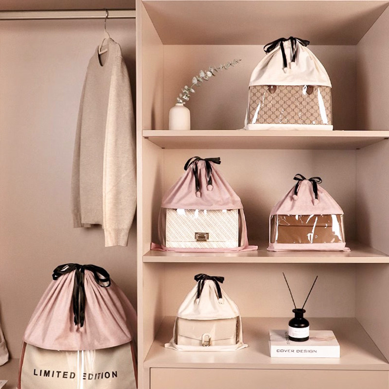 麂皮绒包包防尘袋透明收纳袋奢侈品包包保护套束口皮包防潮袋神器,淘宝优惠券,粉丝福利购,淘宝优惠卷