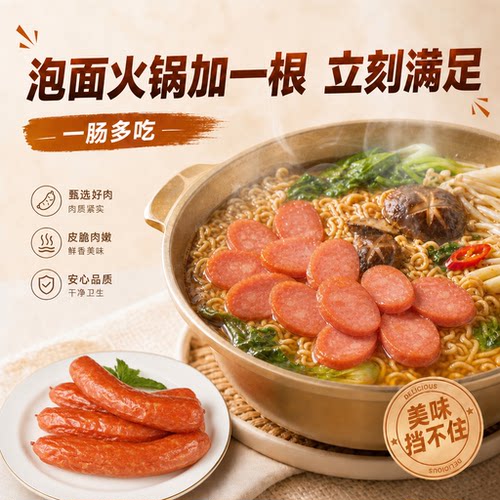 喜旺脆皮烤肠160g*10袋香肠火腿肠零食小吃红肠山东特产多口味 - 图3
