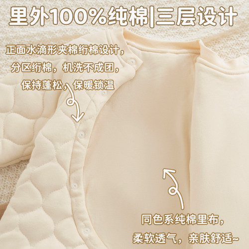 婴幼儿宝宝连体衣哈衣婴儿冬季衣服纯棉长袖外套棉袄外出夹棉加厚 - 图2
