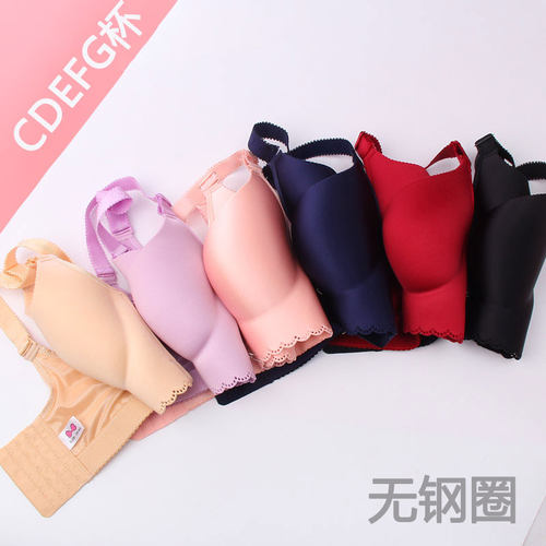 光面无痕大码文胸薄款加大胸全罩杯收副乳隐形性感内衣女胸罩胖mm - 图1