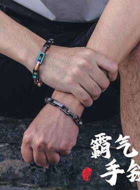 回形竹节古巴手链男女潮牌