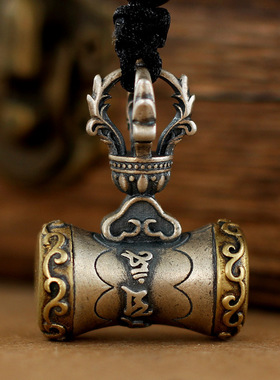 爆金刚锤泰银吊坠项链复古民族风饰品男女护身符六字真言锤子霸气