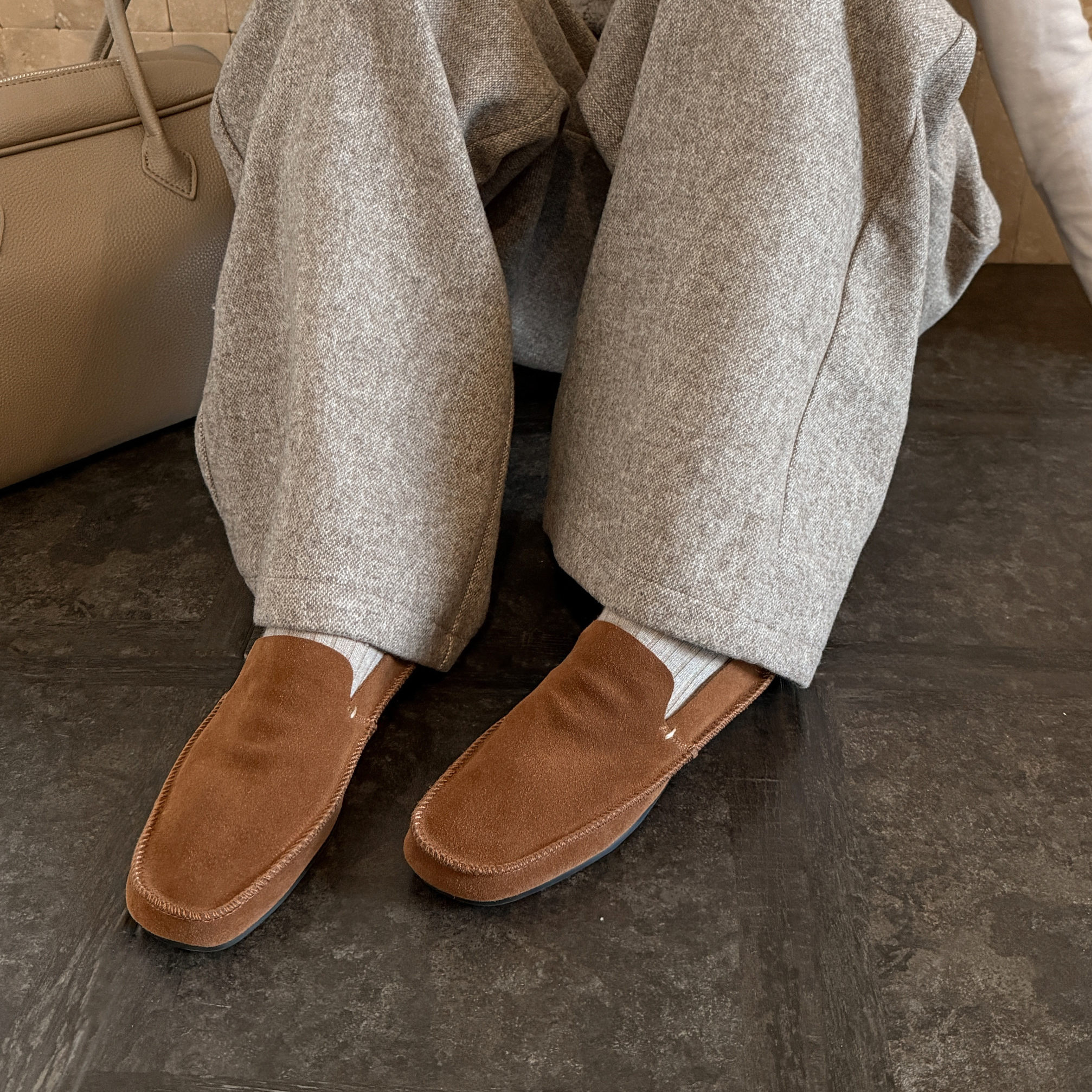 1.2cm磨砂真皮低跟圆头乐福鞋女复古一脚蹬软底休闲平底懒人单鞋,淘宝优惠券,粉丝福利购,淘宝优惠卷