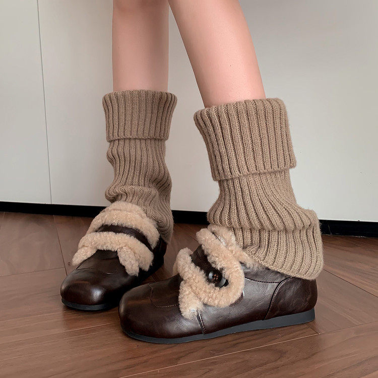 3.3cm内增高羊羔毛2025秋冬圆头中跟加绒厚小皮鞋保暖深口单鞋女,淘宝优惠券,粉丝福利购,淘宝优惠卷