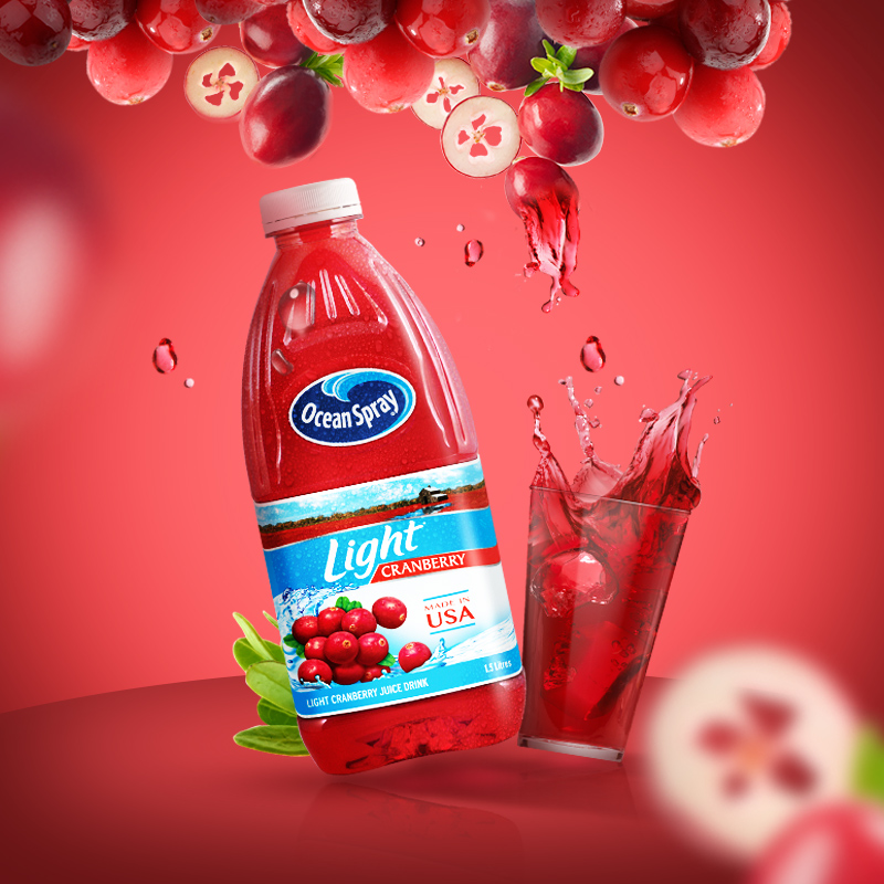 美国进口 Ocean Spray 优鲜沛 蔓越莓汁减糖果汁饮料 1.5L*3瓶 天猫优惠券折后￥50.7包邮包税（￥110.7-50）