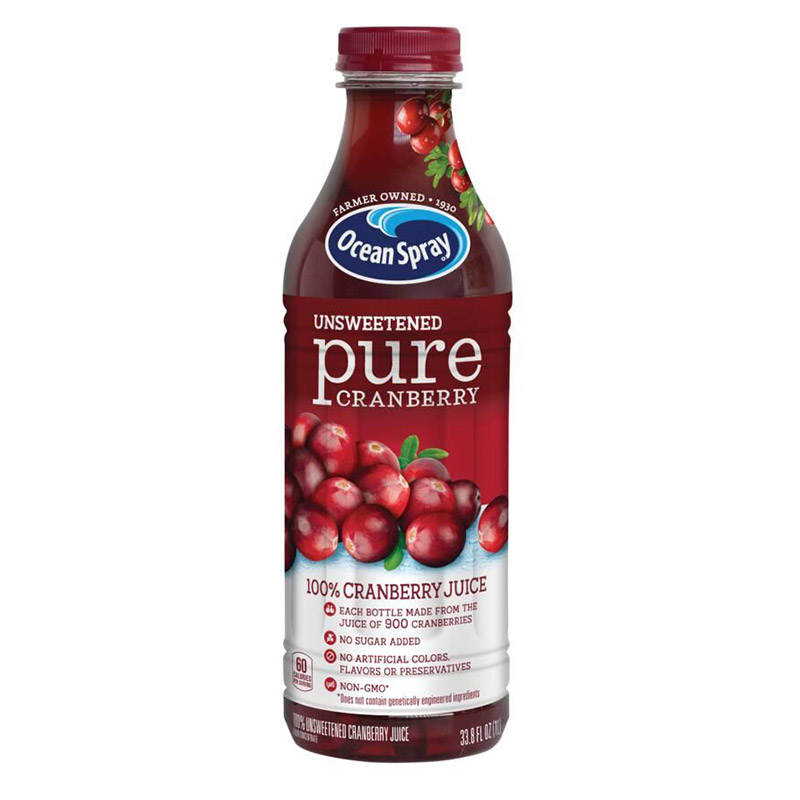 OceanSpray海外旗舰店美国进口OceanSpray优鲜沛无添加糖浓缩蔓越莓果汁高端饮料1L补VC3