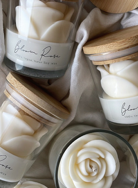 玫瑰香薰玻璃杯蜡烛情人节礼物