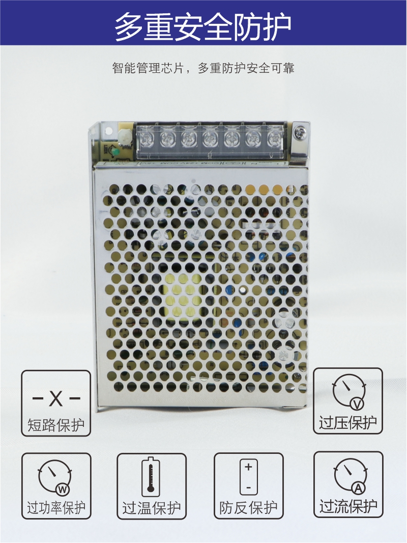 -T40A 5V3.0A12V2.0A-5V0.5A三组输出明维工控直流开关电源供应器-图2