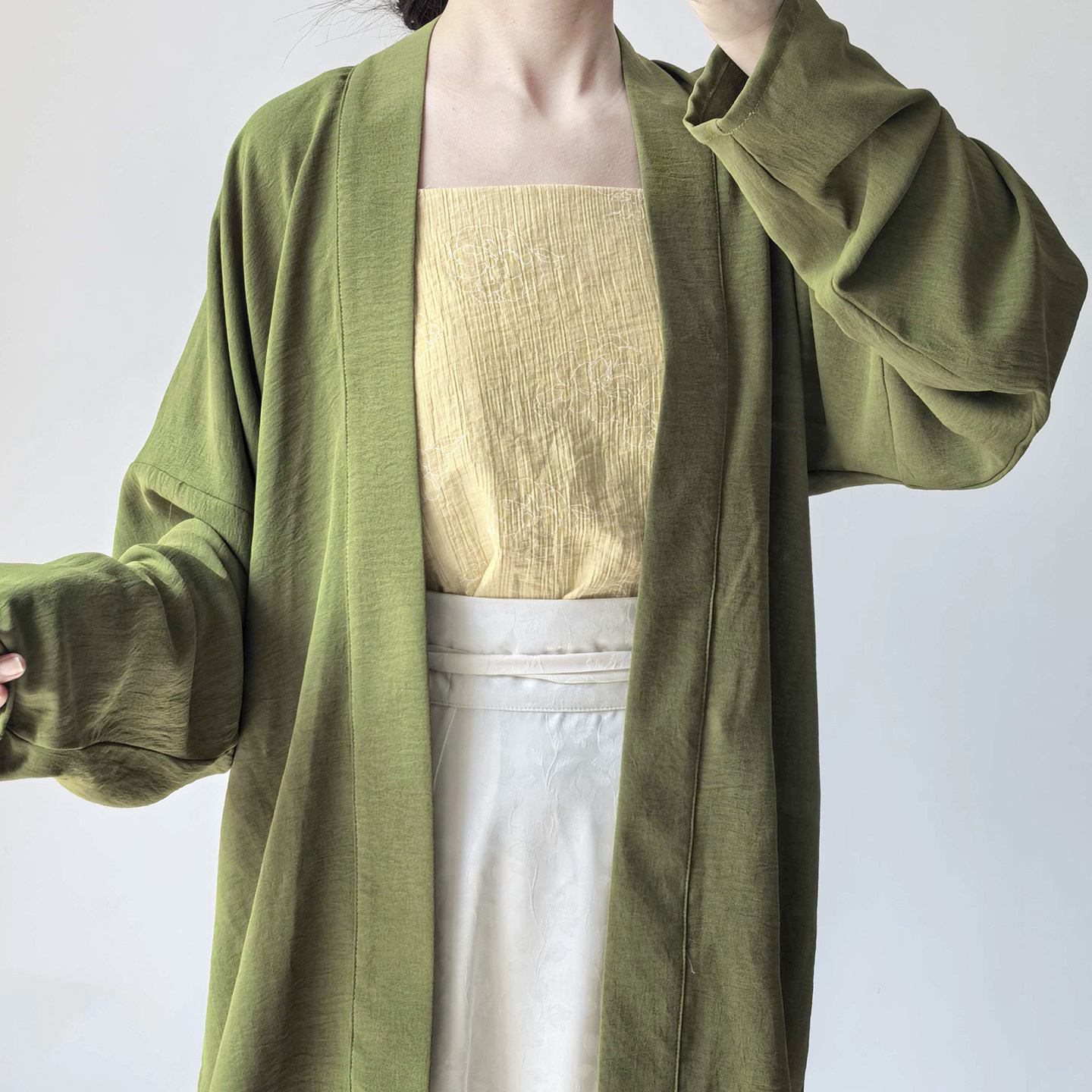 暗袖盈香【牛油果】宋制飞机袖短衫汉服女八破裙半身裙日常通勤,淘宝优惠券,粉丝福利购,淘宝优惠卷