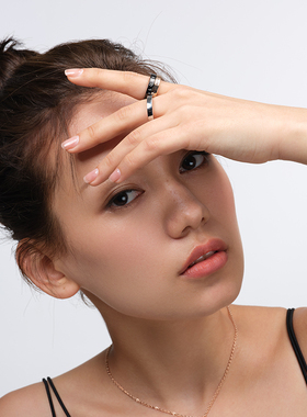 CK情侣叠戴简约潮流戒指