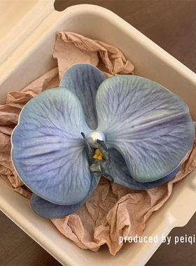 今生簪花蝴蝶兰珍珠大号发夹旅游拍照侧边刘海鸭嘴夹发饰头饰女