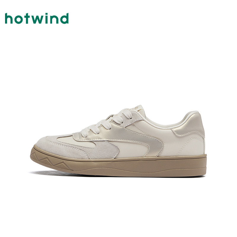 热风平底德训鞋女款2025年春季新款银色户外休闲鞋子通勤轻便女鞋,淘宝优惠券,粉丝福利购,淘宝优惠卷