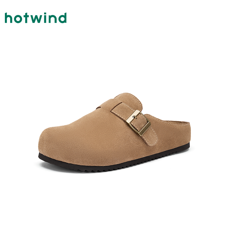 热风男鞋2025年春季新款男士时尚单鞋复古勃肯鞋户外舒适包头拖鞋 - 图0