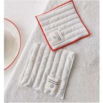 ins wind square cup cushion high face value cloth art anti-slip heat insulation mat table slip mat kitchen table top suction pad