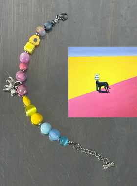 表情银行狗日子专辑封面概念手链/彩色小狗串珠手链/可爱卫衣手链