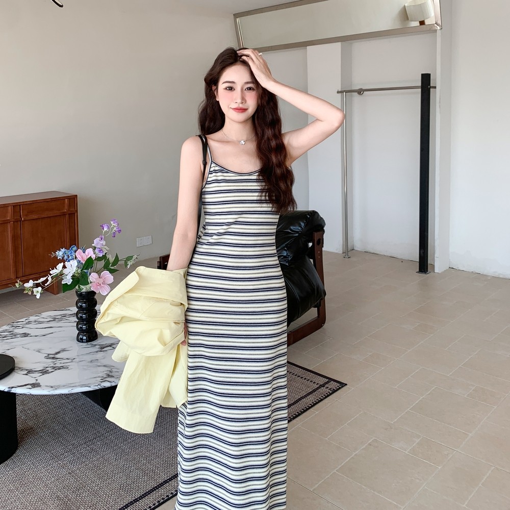 套装裙女2026年春秋季新款韩版宽松休闲衬衫条纹吊带连衣裙两件套,淘宝优惠券,粉丝福利购,淘宝优惠卷