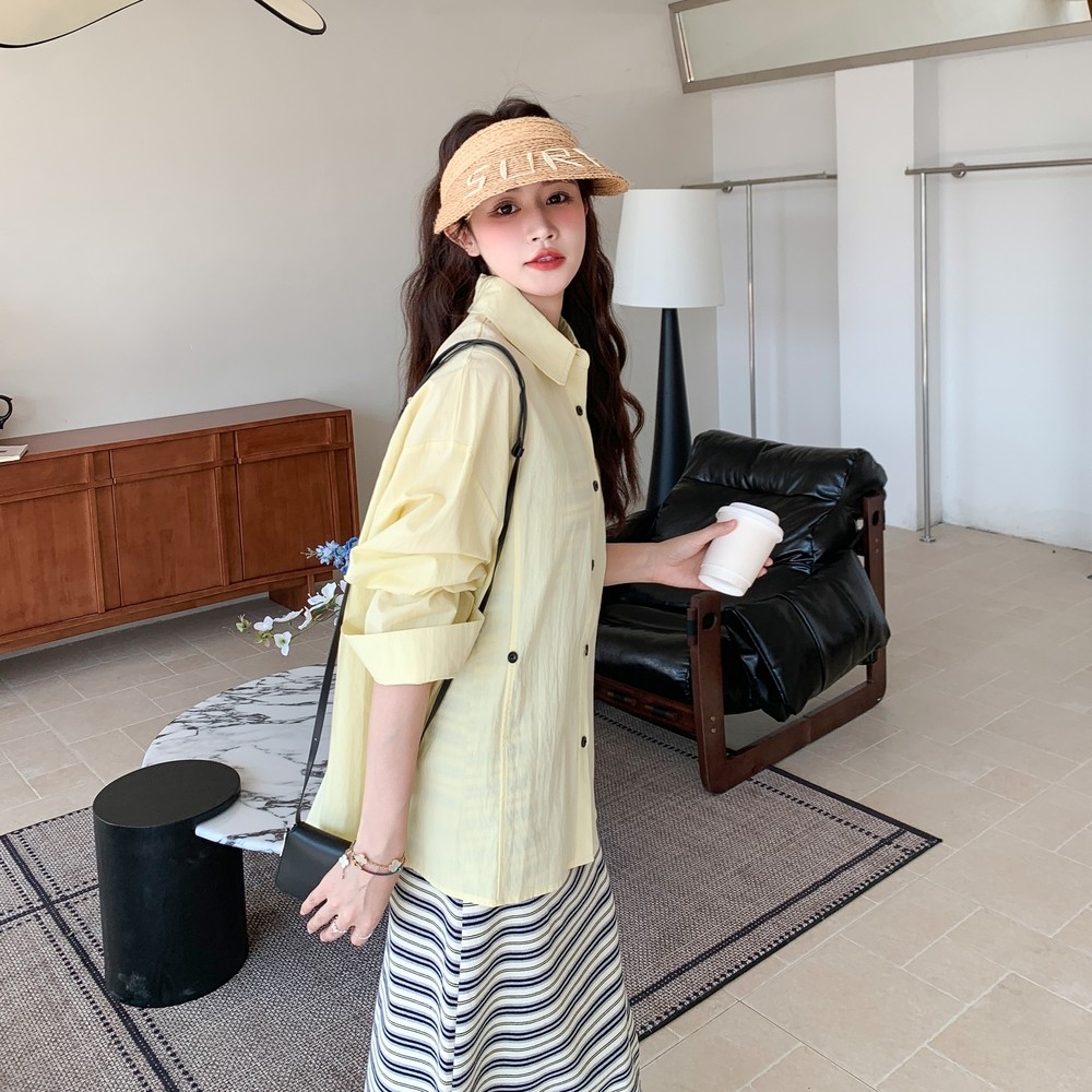 套装裙女2026年春秋季新款韩版宽松休闲衬衫条纹吊带连衣裙两件套,淘宝优惠券,粉丝福利购,淘宝优惠卷