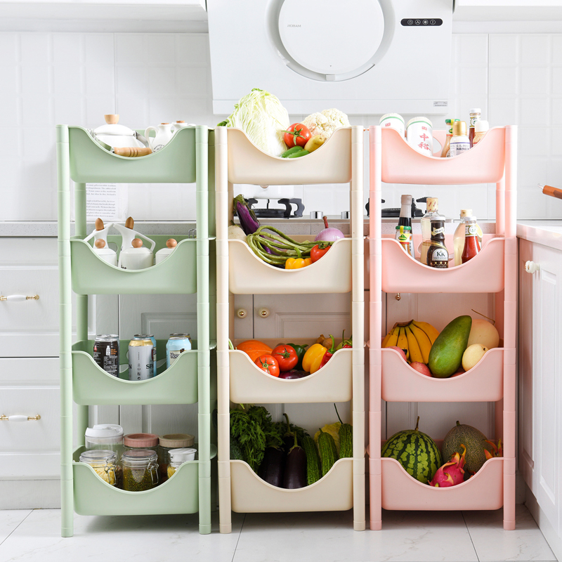 厨房置物架落地多层收纳筐果蔬篮家居用品家用大全客厅玩具整理架