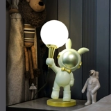 Космическая луна, космонавт, креативная настольная лампа для мальчиков для детской комнаты для кровати