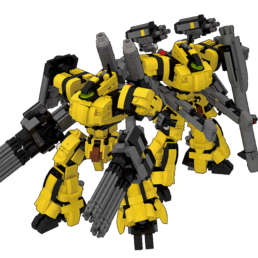 日骎原创设计 颗粒拼装积木MOC 军事载人人仔机甲机器人 益智玩具 - 图3