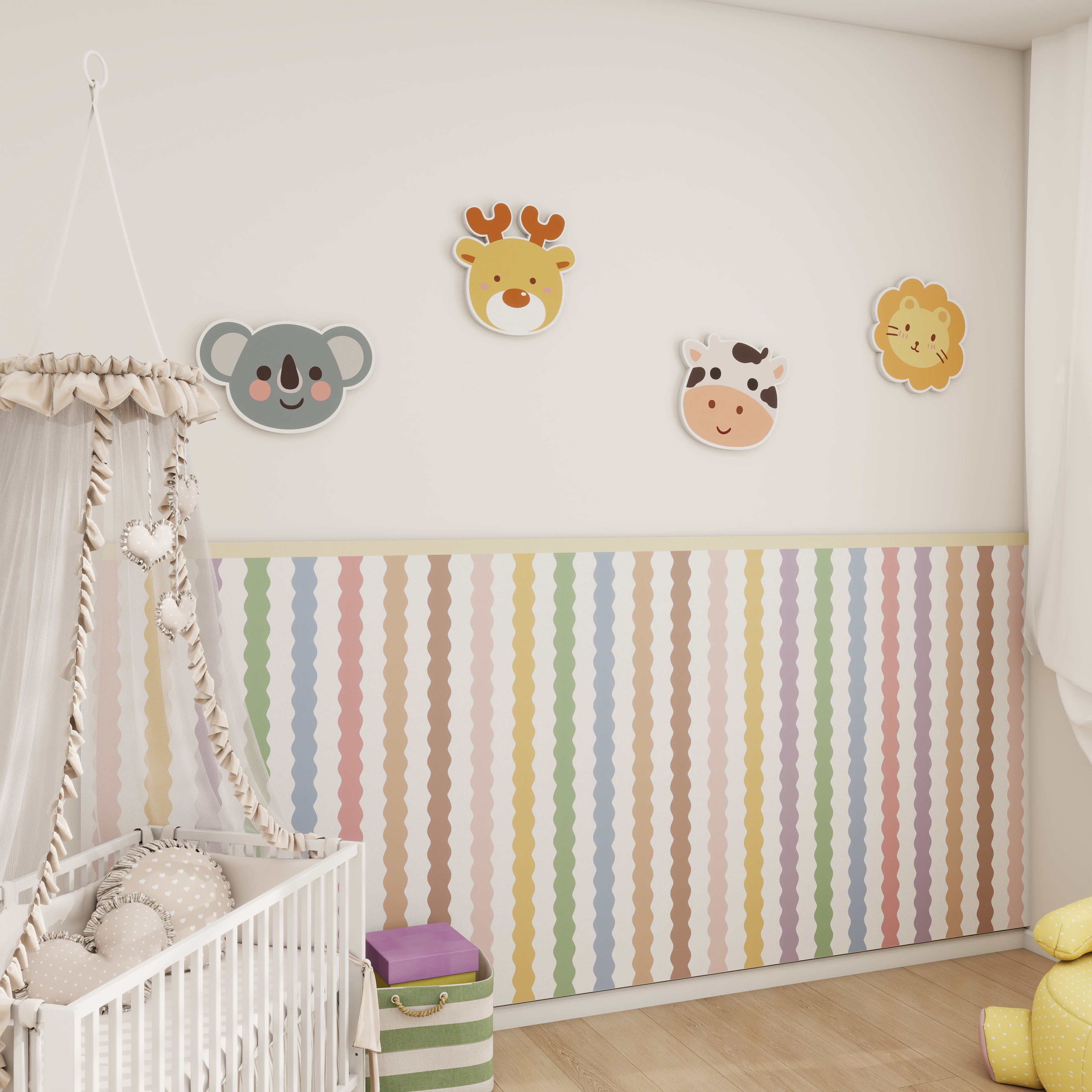 马卡龙波浪条纹墙贴卧室榻榻米软包护墙板立体免打孔毛毡装饰墙围,淘宝优惠券,粉丝福利购,淘宝优惠卷