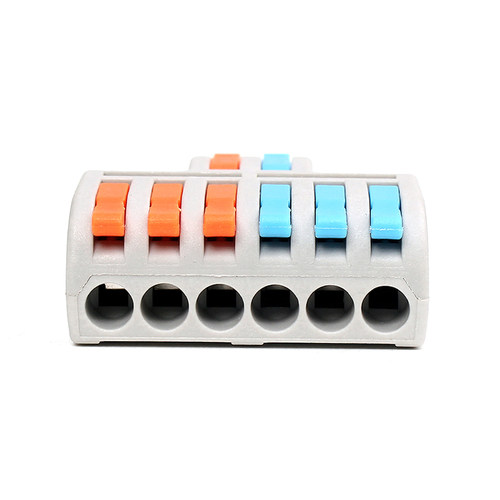 K62两进六出对接分线器 2进6出快速接线端子 迷你款连接器2.5平方 - 图0