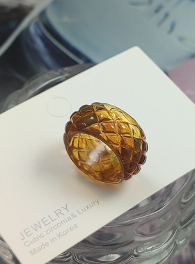 欧美戒指小香风树脂时尚