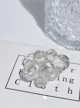 糖果色亚克力夸张透明戒指