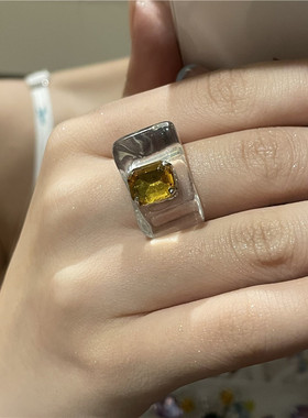 欧美戒指ins树脂冷淡风