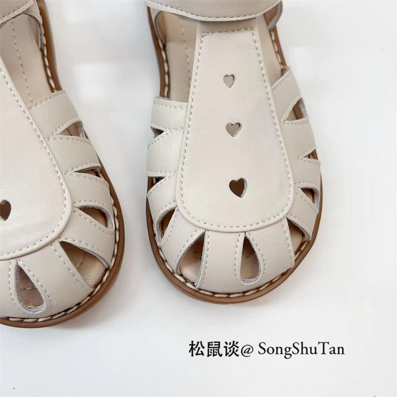 真牛皮女童凉鞋包头儿童森系白色公主鞋洛丽塔镂空时装罗马鞋软底,淘宝优惠券,粉丝福利购,淘宝优惠卷