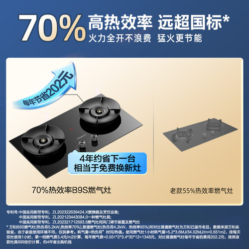 [以旧换新]万和燃气灶B9煤气灶双灶家用天然气炉灶具液化气旗舰店 - 图0