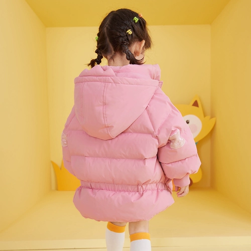 Детский длинный пуховик, милая детская куртка для девочек, коллекция 2021, средней длины, в западном стиле
