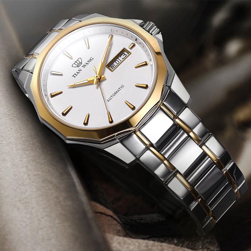 正品防水自动商务时尚51018天王表 天王壹寸金国产腕表