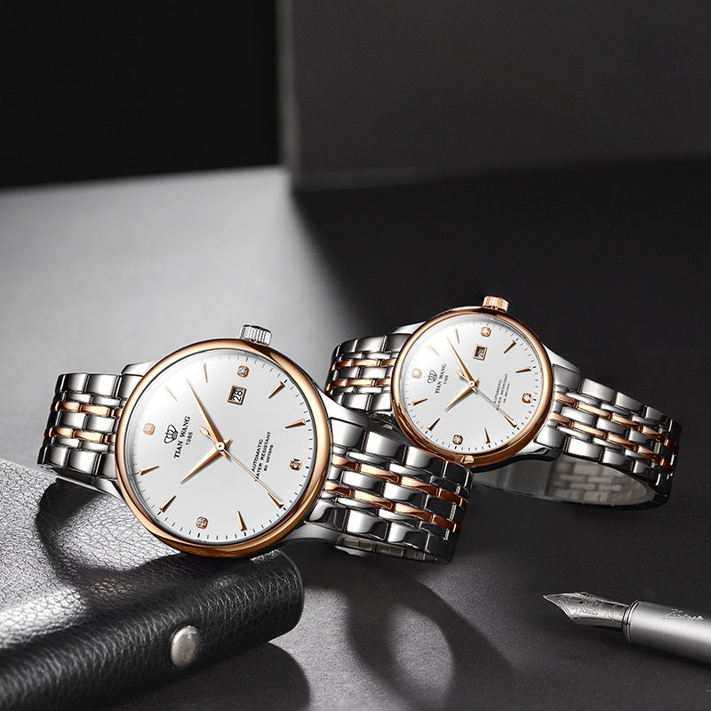 天王表正品机械情侣防水休闲一对表 天王壹寸金国产腕表