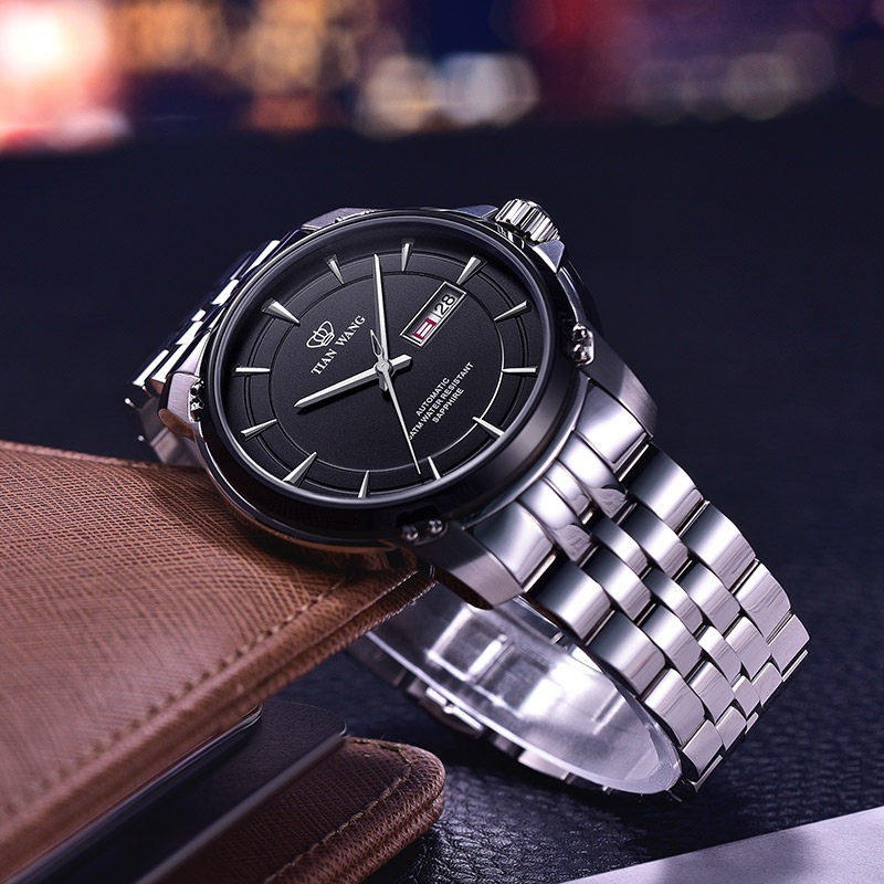 【双11预售】天王男商务双日历机械表 天王壹寸金国产腕表