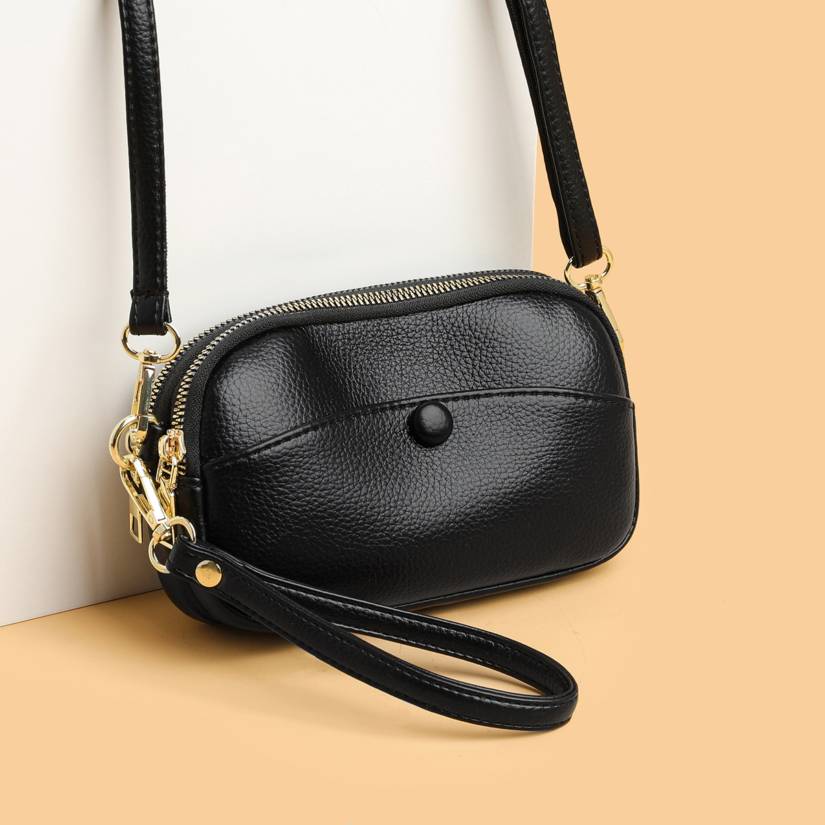 休闲斜挎小包女2025新款时尚单肩斜挎包女软皮手拿迷你双层贝壳包,淘宝优惠券,粉丝福利购,淘宝优惠卷