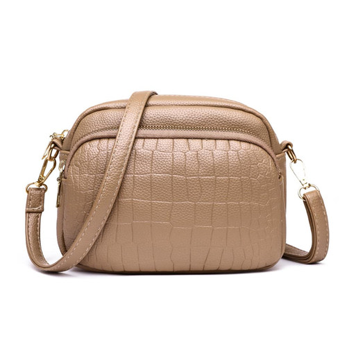 网红小包包女2025流行新款潮韩版百搭单肩斜挎包鳄鱼纹时尚小方包 - 图3