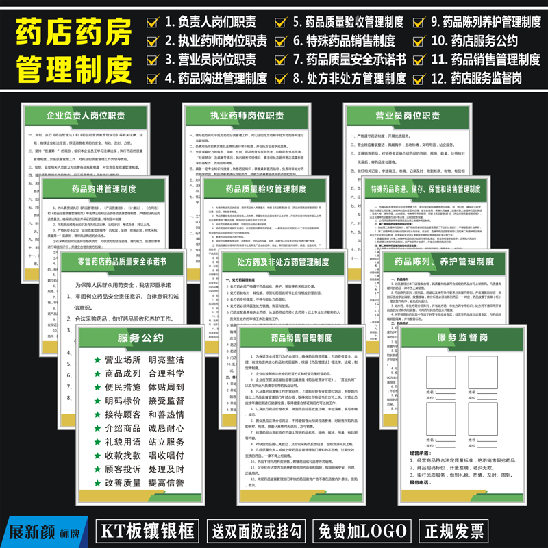 药店规章制度牌药品养护销售海报上墙标语挂图标识牌药房规范管理-图1