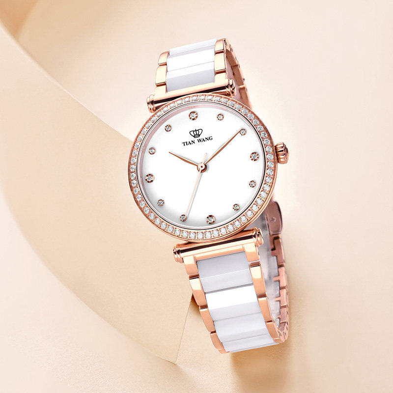 天王女士陶瓷带时尚石英ins女表 天王半小时国产腕表