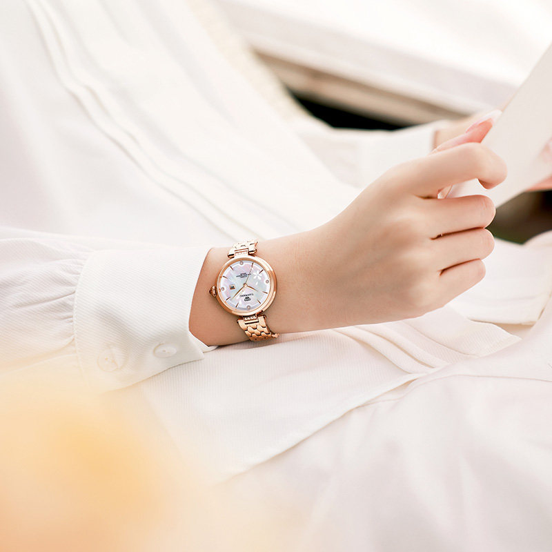 [永生花礼盒]天王女士浪漫机械表 天王半小时国产腕表