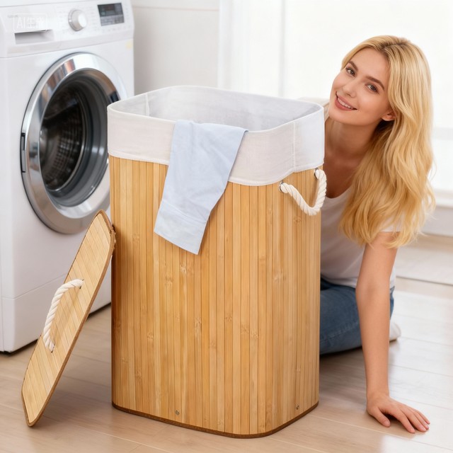 ໄມ້ໄຜ່ folding iron rings dirty clothes bucket storage bucket