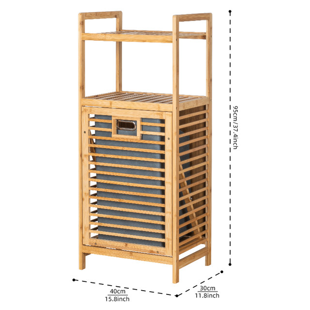 Multifunctional storage rack ໄມ້ໄຜ່ຈັດ rack ເຄື່ອງນຸ່ງຫົ່ມເປື້ອນ
