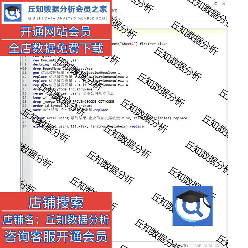 企业信息披露质量2001-2022上市公司数据含stata代码原始参考结果 - 图0