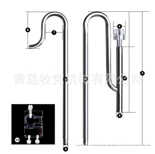 牧梵二氧化碳细化器不锈钢co2刮藻刀雾化器进出水管 - 图2